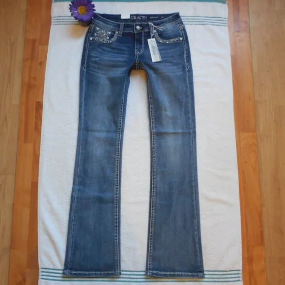 🌸SOLD🌸 New GRACE in LA Jeans Size 29 Mid Rise Boot Cut - Picture 7 of 14